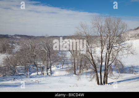 Ländliches Motiv entlang dem Fluss Bluffs Scenic Byway, Fayette County, Iowa Stockfoto