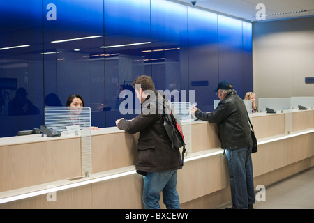 Teller-Stationen in die Citibank neue Flaggschiff High-Tech-Niederlassung in der Nähe des Union Square von New York Stockfoto