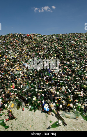 Glas-recycling bei ALBA Berlin, Deutschland Stockfoto