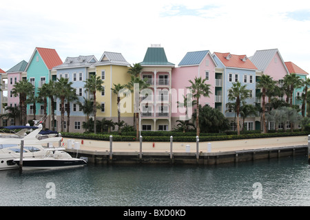 Schöne farbige Bahamian Häuser in Nassau Stockfoto