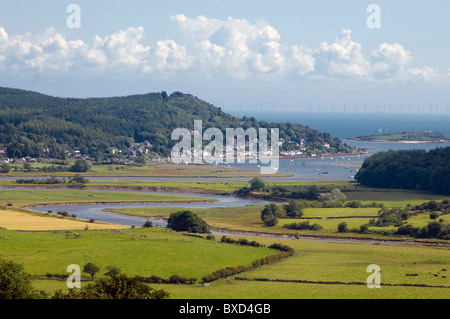 Blick auf Kippford und Fluss Urr von in der Nähe von Palnackie Galloway Solway Küste Stockfoto