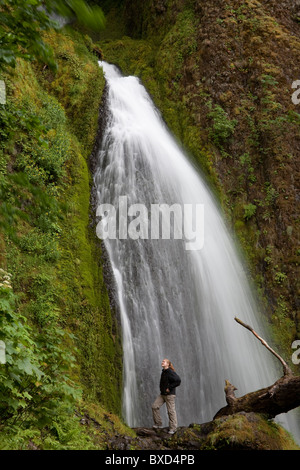 Multnomah Falls Bereich, Columbia River Gorge, Oregon Stockfoto