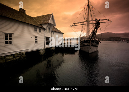 Alten Segelboot in Norwegen Floro Stockfoto