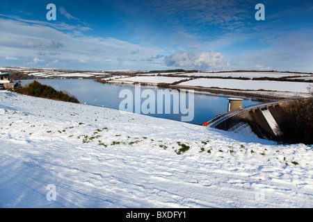 Drift-Reservoir; Schnee; Cornwall Stockfoto