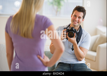 Menschen nehmen Foto Frau Stockfoto