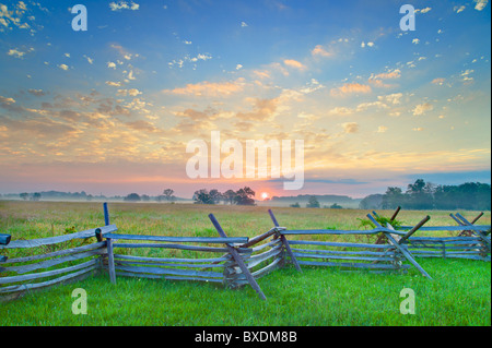 Alten Zaun bei Gettysburg National Military Park Stockfoto