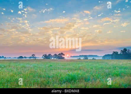 Sonnenuntergang über Gettysburg National Military Park Stockfoto