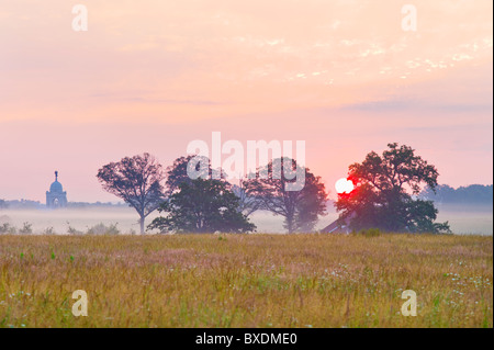 Sonnenuntergang am Gettysburg National Military Park Stockfoto