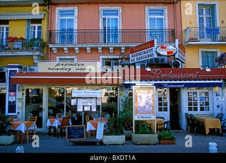 Restaurant La Rascasse entlang Quai du allgemeine Durand Canal Royal Stadt von Sete Languedoc-Roussillon Frankreich Europa Stockfoto