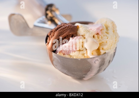 Eis in scooper Stockfoto