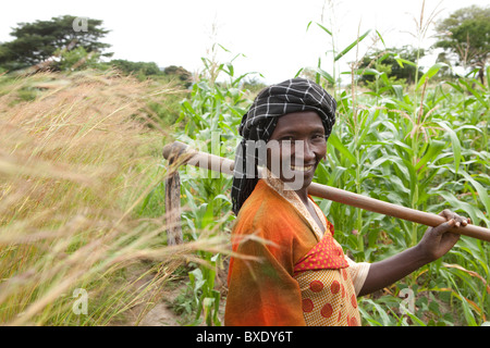 Frau Khabitu Ally Mkude ist ein Bauer lebt außerhalb Iringa, Tansania, Ostafrika. Stockfoto