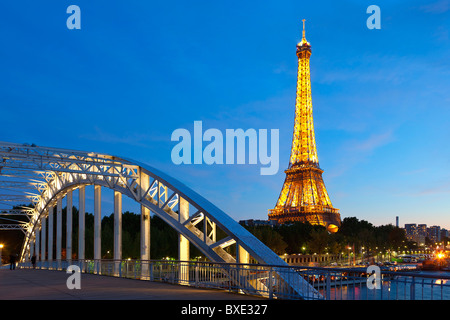 Europa, Frankreich, Paris (75), Eiffelturm-Blick vom Debilly Steg Stockfoto