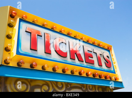 Tickets-Schild am Messegelände Stockfoto