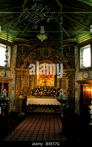 Die vergoldeten Innenraum der Kapelle Nossa Senhora da Esperança in Ponta Delgada auf der Insel São Miguel auf den Azoren Stockfoto