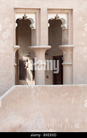 Der Scheich Juma Al Maktoum Haus, die Basis der traditionellen Architektur Museum in Dubai Stockfoto