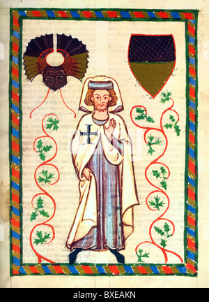 Beleuchtung aus dem 14. Jahrhundert Codex Manesse; Der Tannhäuser; Stockfoto