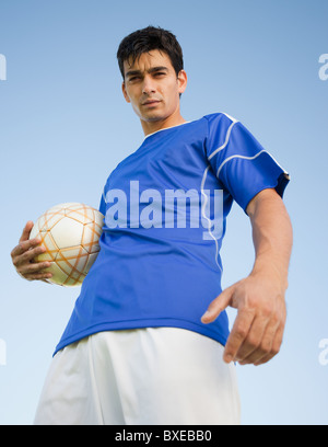 Fußballspieler und-Trainer Stockfoto