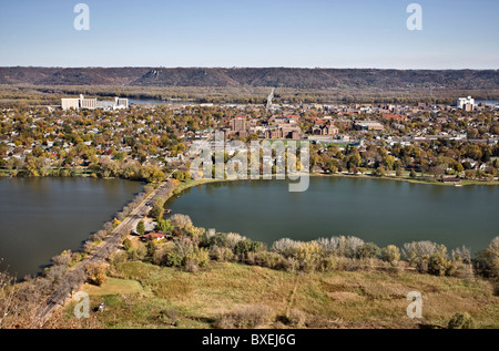 Chippewa Valley Miinnesota Wisconsin Mississippi River Winona Stockfoto