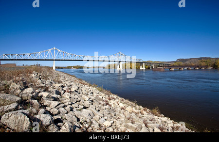 Chippewa Valley Miinnesota Wisconsin Mississippi River Winona Stockfoto