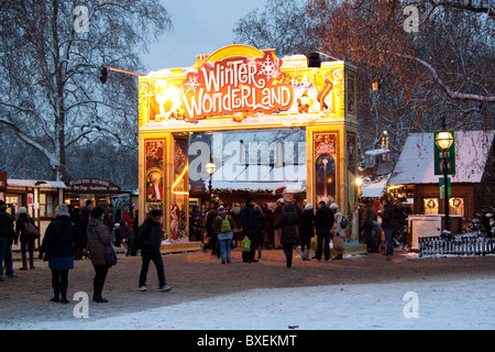 Winter-Wunderland Messe - Hyde Park - London Stockfoto