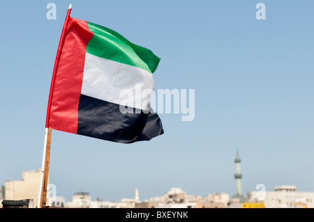 Emirate Fahne in Dubai Stockfoto