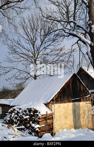 Ukrainischen Dorf im winter Stockfoto