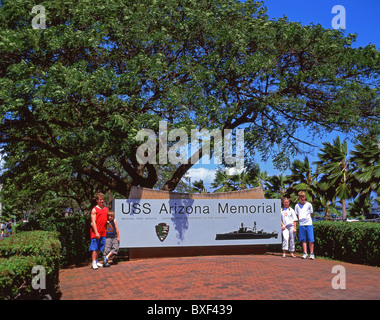 Das USS Arizona Memorial Vistor Center, Pearl Harbor, Honolulu, Oahu, Hawaii, Vereinigte Staaten von Amerika Stockfoto