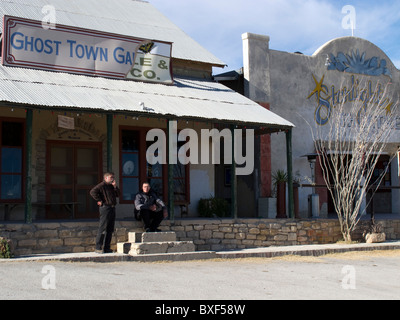 Terlingua Ghost Town im Westen von Texas, in der Nähe von Big Bend Nationalpark. Stockfoto