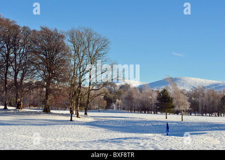 Schnee auf einem Golfplatz in Blessington County Wicklow, Irland Stockfoto