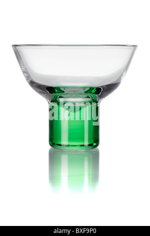 Nahaufnahme eines leeren Glas auf weißem Hintergrund Stockfoto
