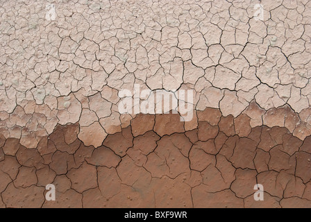 rissigen Boden Schlamm produziert durch die Trocknung Stockfoto