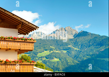 Blick auf die Berge von Hafling-Trentino-Südtirol-Italien Stockfoto