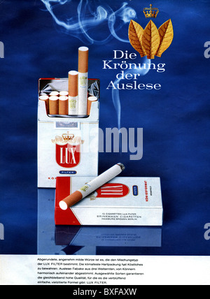 Werbung, Tabak, Zigaretten, Werbung für Lux-Zigaretten, aus einer Zeitschrift, Deutschland, um 1970, Additional-Rights-Clearences-not available Stockfoto