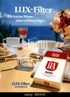 Werbung, Tabak, Zigaretten, Werbung für Lux-Zigaretten, aus der Zeitschrift "Neue Revue", Nr. 21, 21.5.1973, Deutschland, Additional-Rights-Clearences-not available Stockfoto