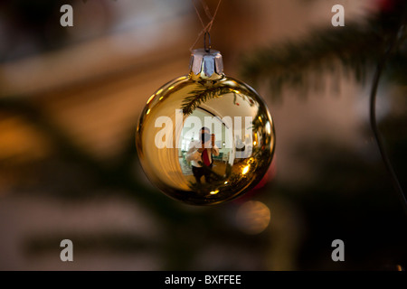 Ornament Glas Weihnachtskugeln Stockfoto