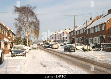 städtischen Schneelandschaft in Strood Kent Stockfoto