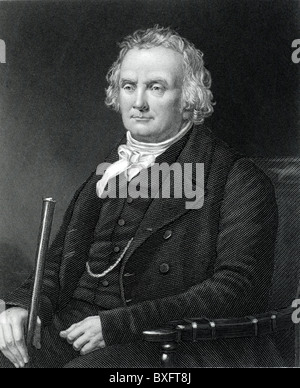 Porträt von Reverend Thomas Chalmers (1780-1847) Schottischer Mathematiker, Ökonom und Leiter der Freien Kirche von Schottland (c19th Engraving) Vintage Illustration oder Engraving Stockfoto