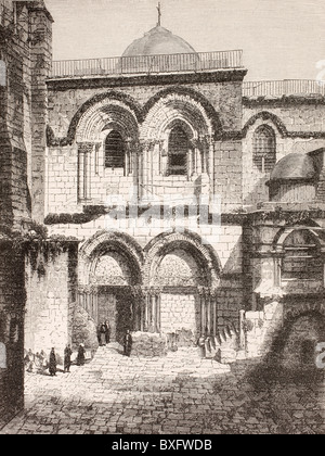 Jerusalem, Palästina. Kirche des Heiligen Grabes im 19. Jahrhundert. Stockfoto