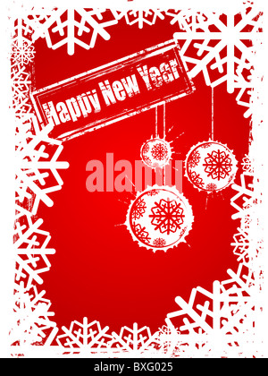 Glückliches neues Jahr roten Hintergrund Stockfoto