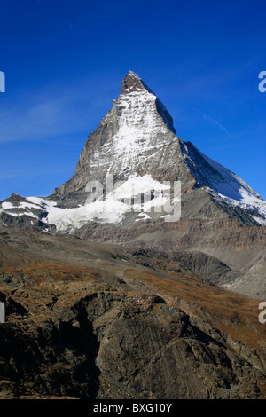 Matterhorn Berg betrachtet aus Zermatt, Schweiz Stockfoto