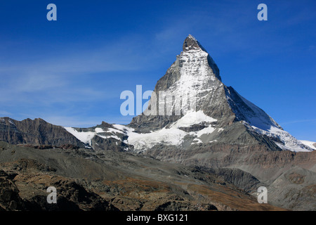Matterhorn Berg betrachtet aus Zermatt, Schweiz Stockfoto
