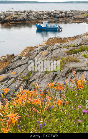 Nova Scotia, Kanada. Fischerdörfer rund um Blue Rocks im Lunenburg Hafen. Stockfoto