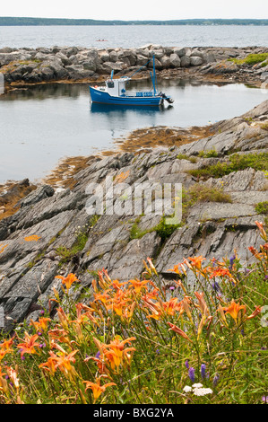 Nova Scotia, Kanada. Fischerdörfer rund um Blue Rocks im Lunenburg Hafen. Stockfoto