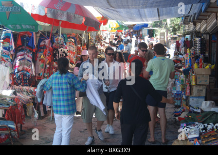 Souvenirstände, Markt, Mutianyu, in der Nähe der großen Mauer, Peking Bereich Stockfoto