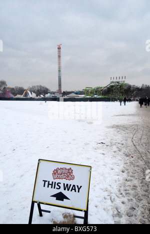 Winter-Wunderland Hyde Park London deutsche Weihnachten Stockfoto