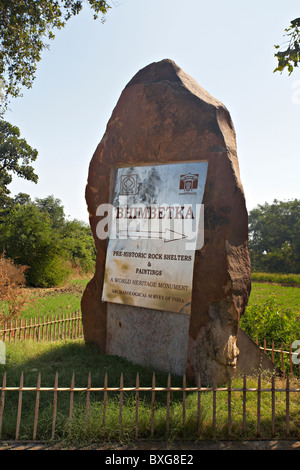 Bhimbetka, prähistorische Abris und Gemälde, UNESCO, Madhya Pradesh, Indien Stockfoto