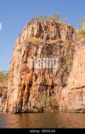 Sandstein-Klippen im Nitmiluk National Park, Kathertine, Katherine Gorge, Northern Territory Stockfoto