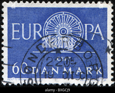 Dänemark - ca. 1960: Eine Briefmarke gedruckt in Dänemark zeigt Europa CEPT Zeichen, ca. 1960 Stockfoto