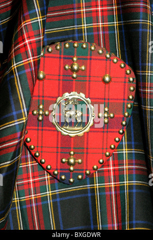 Tartan Anzeige bei Hochzeit Schottland Stockfoto