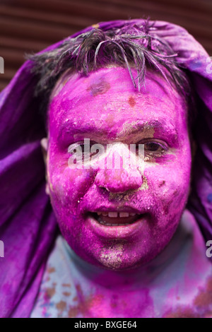 Holi, fest der Farben, Mathura, Indien Stockfoto